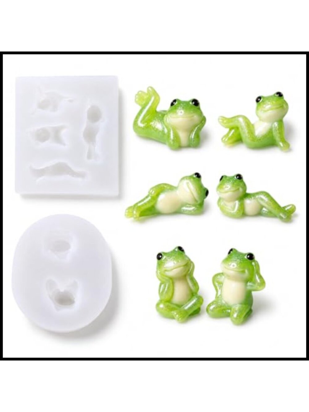 Frog Resin Molds Silicone Casting Set for DIY Crafts & Fairy Gardens